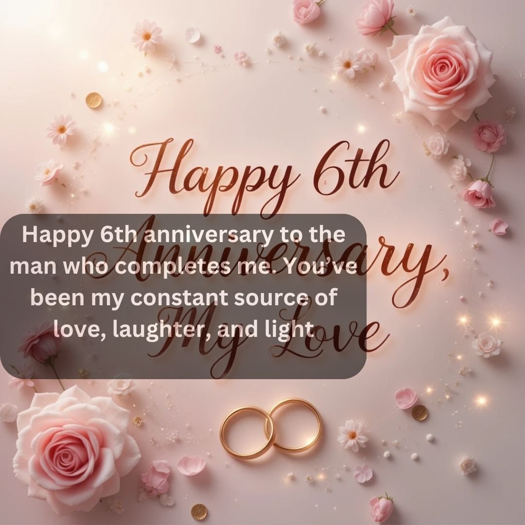 6 years wedding anniversary message for husband